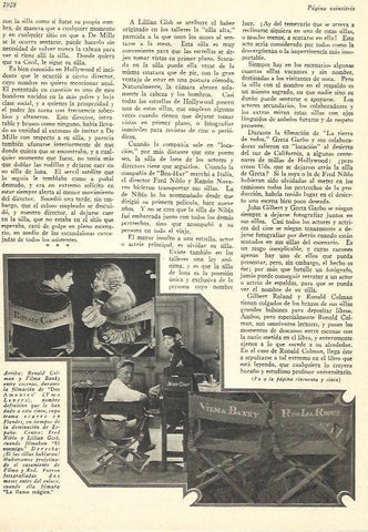 LAMINA 29626: Sillas de rodaje de Vilma Banky y Ron LaRoque