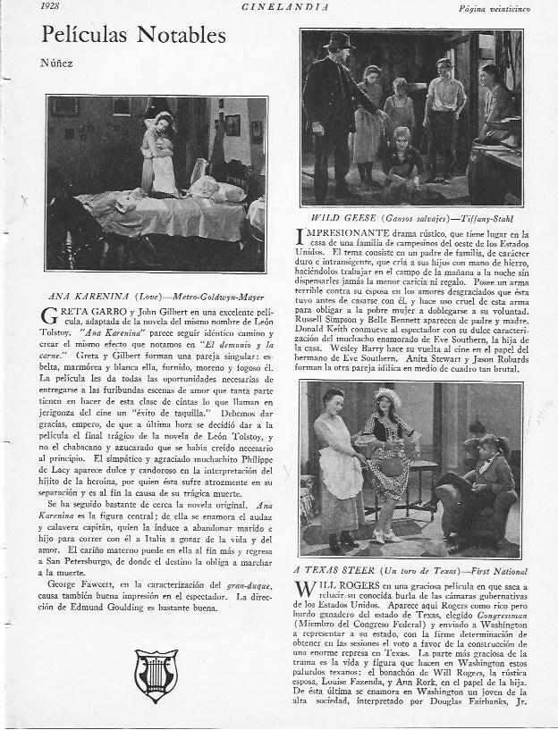 LAMINA 29551: Critica de Ana Karenina, Wild Geese y A Texas Steer