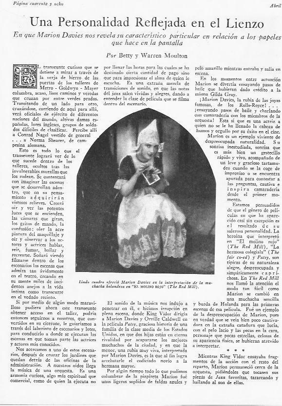 LAMINA 29600: Marion Davies en El molino rojo