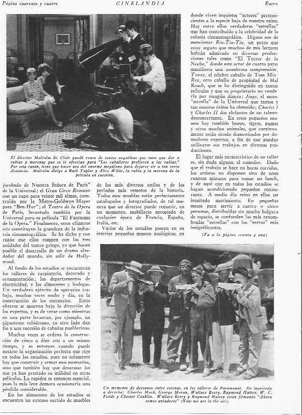 LAMINA 29485: El director Malcolm St. Clair y rodaje en la Paramount