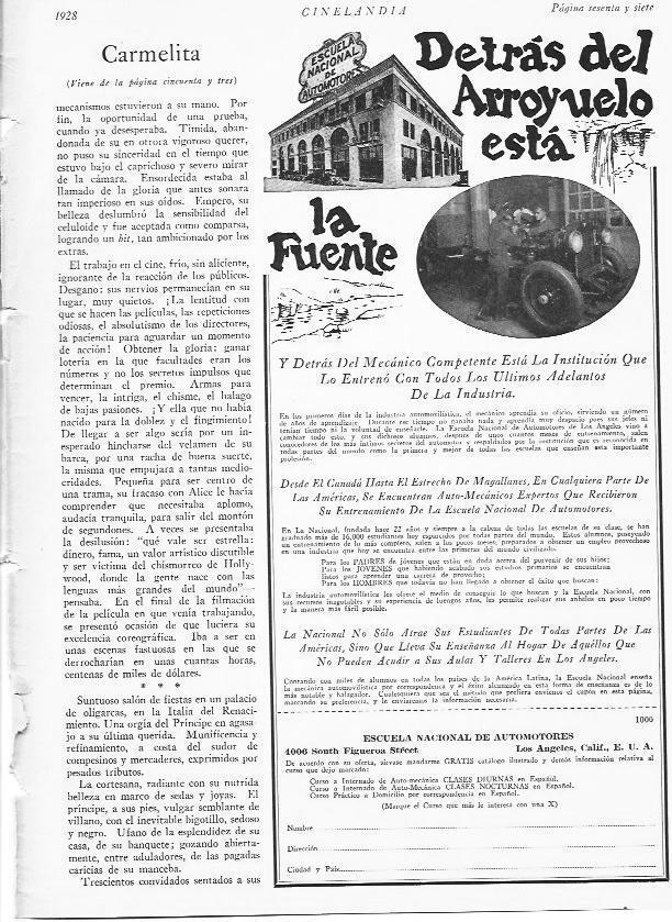 LAMINA 29497: Publicidad de la Escuela Nacional de Automotores