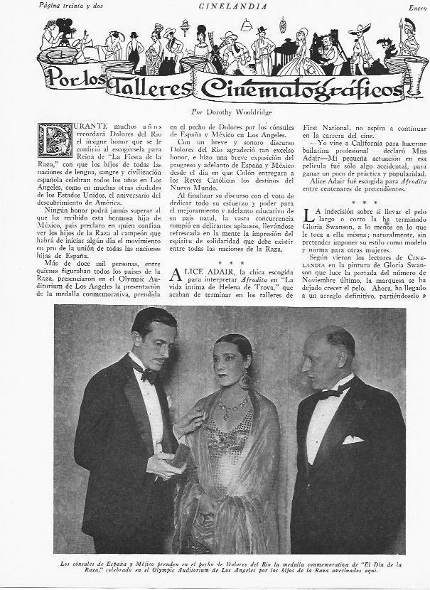 LAMINA 29479: Los consules de España y Mexico con Dolores del Rio