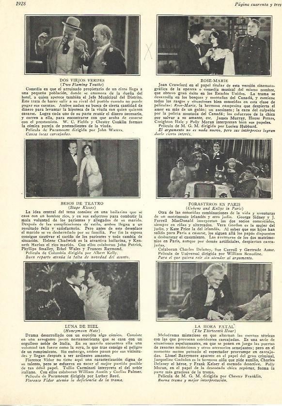 LAMINA 29635: Peliculas que se estrenan en mayo de 1928