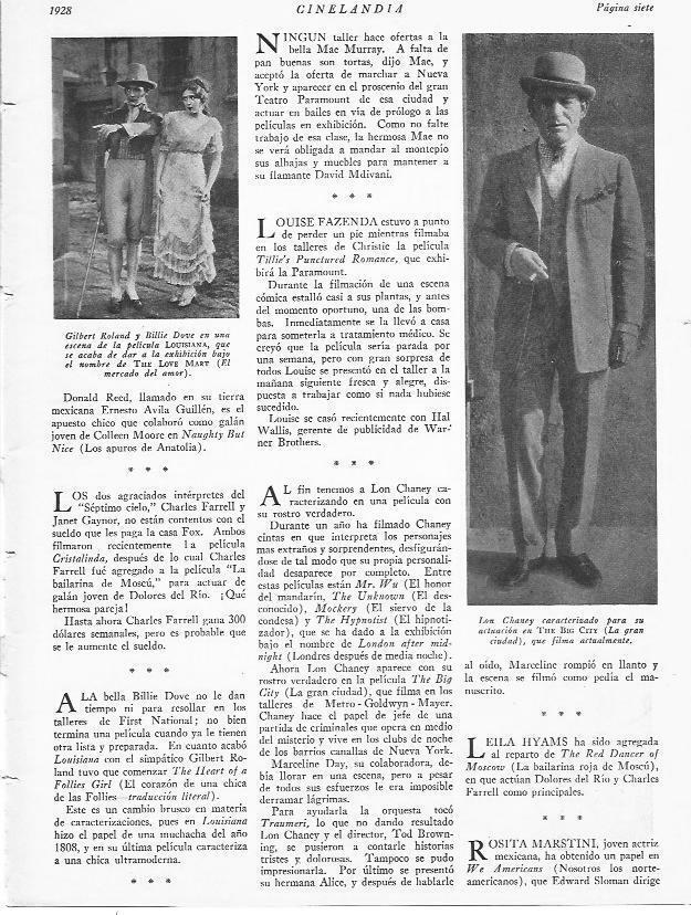 LAMINA 29505: Gilbert Roland y Billie Dove en Louisana y Lon Chaney