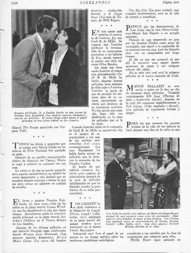 LAMINA 29542: Escena de Women love diamonds y Lew Cody con Lon Chaney