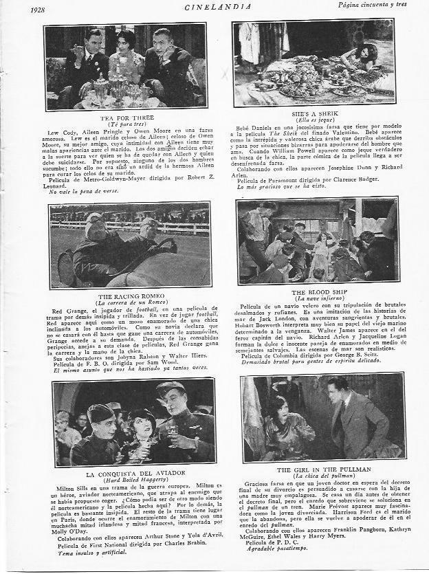 LAMINA 29528: Estrenos de peliculas en febrero de 1928