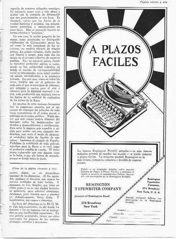 LAMINA 29756: Publicidad de Remington Typewriter Company