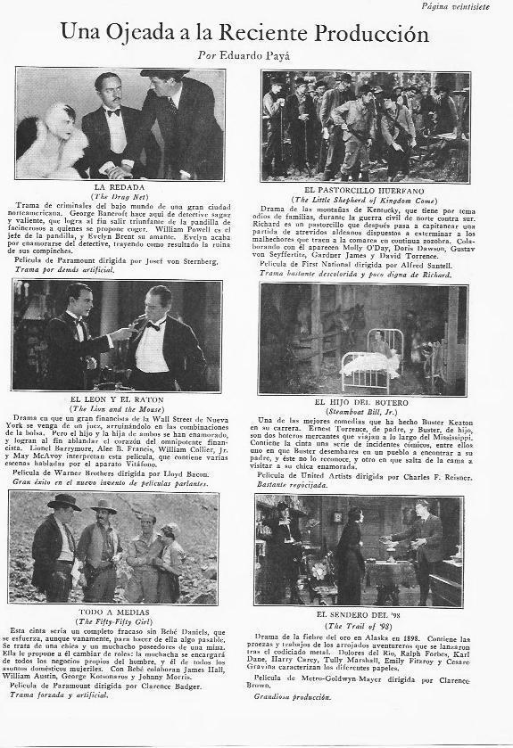 LAMINA 29737: Estrenos de agosto de 1928