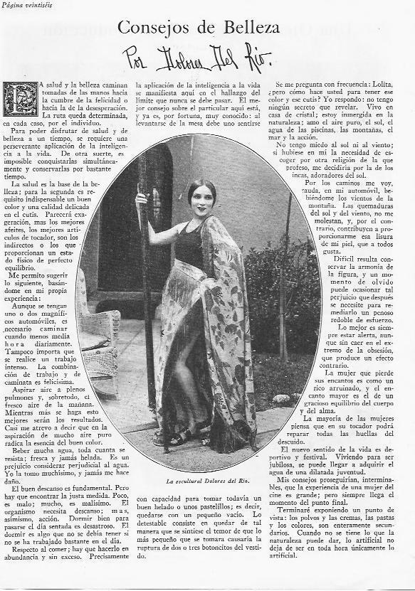 LAMINA 29804: Consejos de belleza por Dolores del Rio