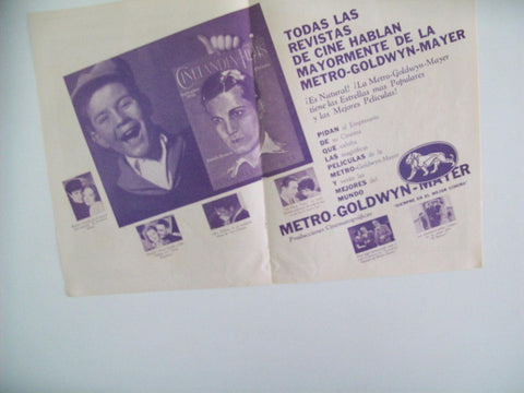 LAMINA 29809: Publicidad de las ultimas peliculas de Metro Goldwyn Mayer