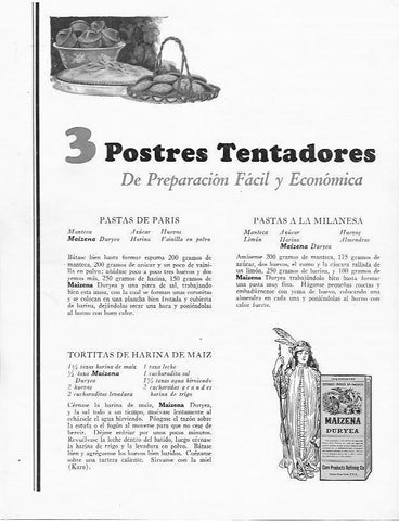 LAMINA 29791: Contraportada con recetas de Maizena