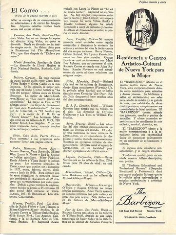 LAMINA 29788: Cartas de los lectores y publicidad de The Barbizon