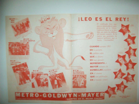 LAMINA 29667: Publicidad en pagina doble de Metro Glodwyn Mayer