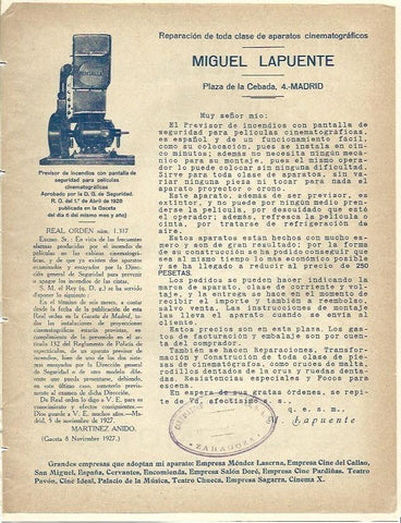 LAMINA 29650: Publicidad de reparaciones Miguel Lapuente de Madrid