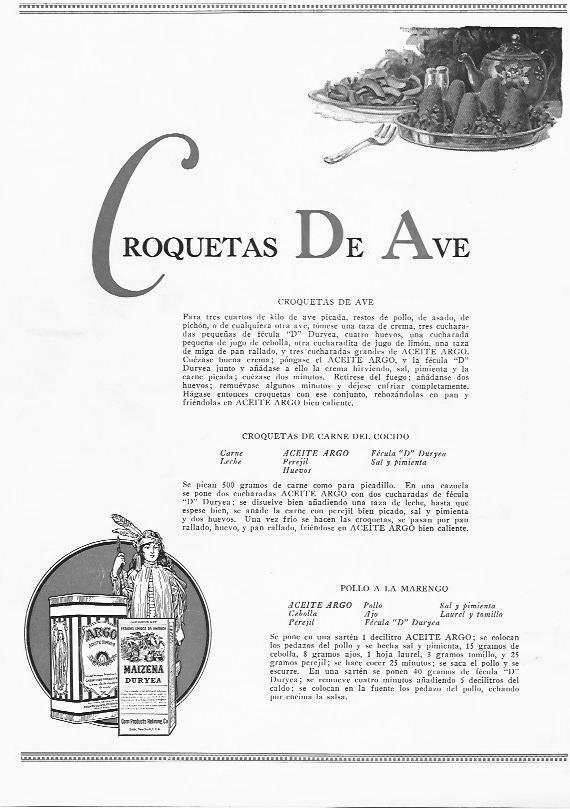 LAMINA 29648: Receeta de croquetas de ave en contraportada