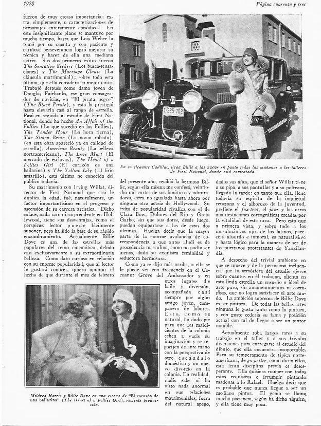 LAMINA 29707: Billie Dove con su cadillac