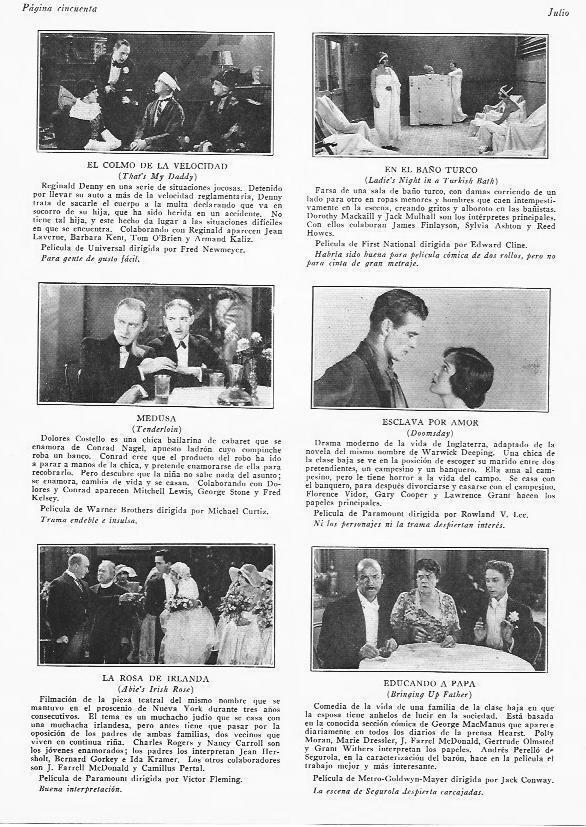 LAMINA 29710: Estrenos de julio de 1928