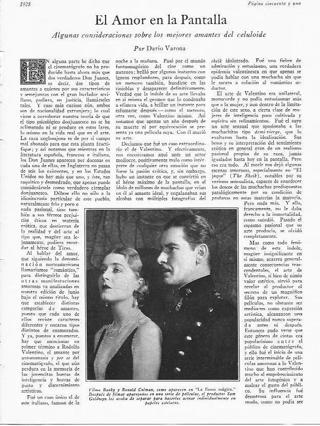 LAMINA 29711: Vilma Banky y Ronald Colman en La llama magica