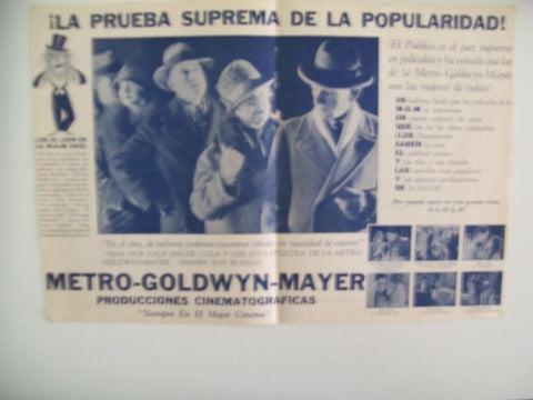 LAMINA 29704:  Publicidad de la productora Metro Goldwyn Mayer
