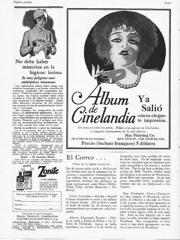 LAMINA 29683: Publicidad de Album de Cinelandia y Zonite