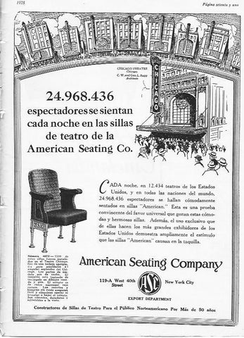 LAMINA 29684: Pagina publicitaria de American Seating Company