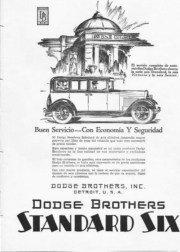 LAMINA 29687: Publicidad de Dodge Brothers Standard Six
