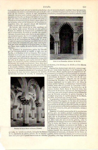 LAMINA V07384: Patio de las Doncellas en Sevilla