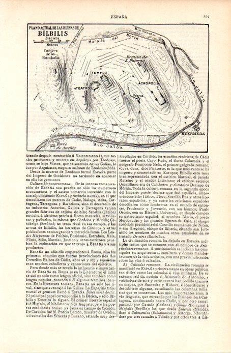 LAMINA V07298: Plano de las ruinas de Bilbilis en Zaragoza