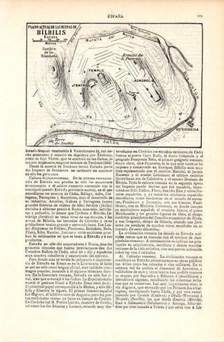 LAMINA V07298: Plano de las ruinas de Bilbilis en Zaragoza