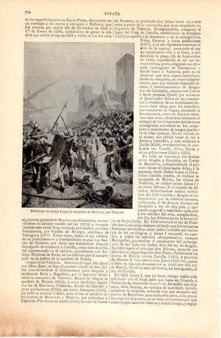 LAMINA V07318: Embarque de Jaime I para la conquista de Mallorca por Tusquets