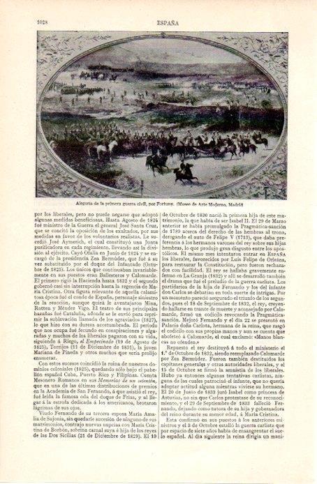 LAMINA V07338: Alegoria de la primera guerra civil por Fortuny
