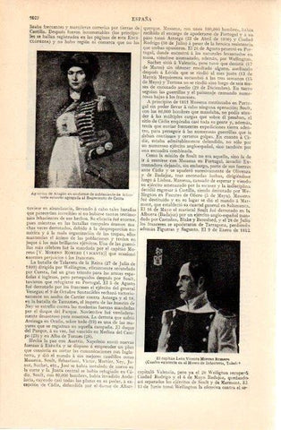 LAMINA V07335: Agustina de Aragon en uniforme
