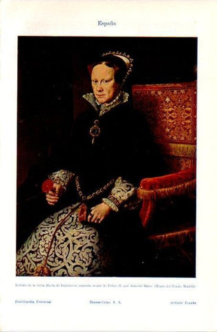 LAMINA V07327: La Reina Maria de Inglaterra por Antonio Moro