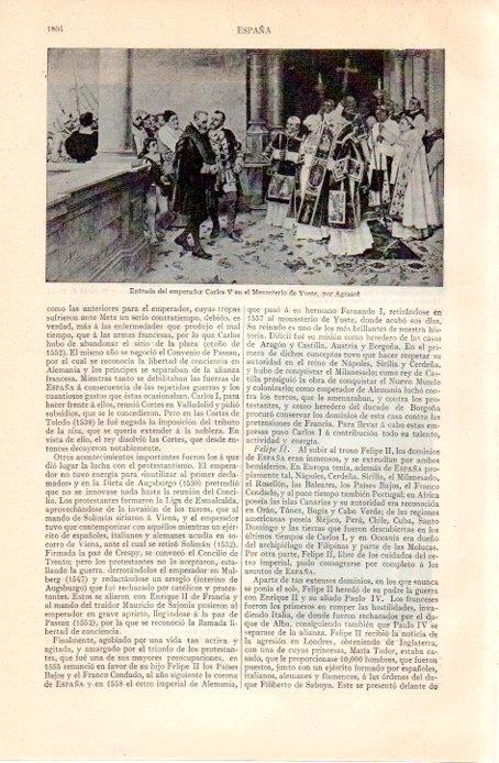 LAMINA V07326: Carlos V en el Monasterio de Yuste por Agrasot