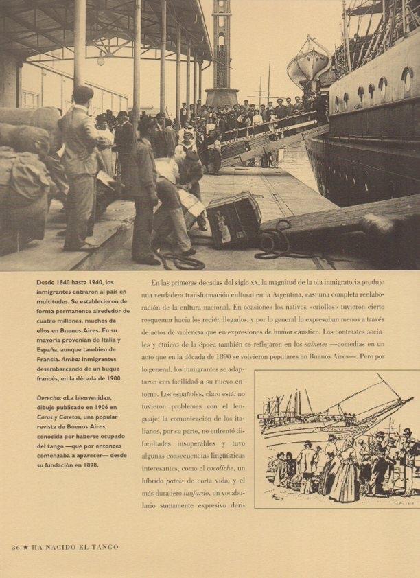 LAMINA V07467: Inmigrantes desembarcando en Buenos Aires en 1900