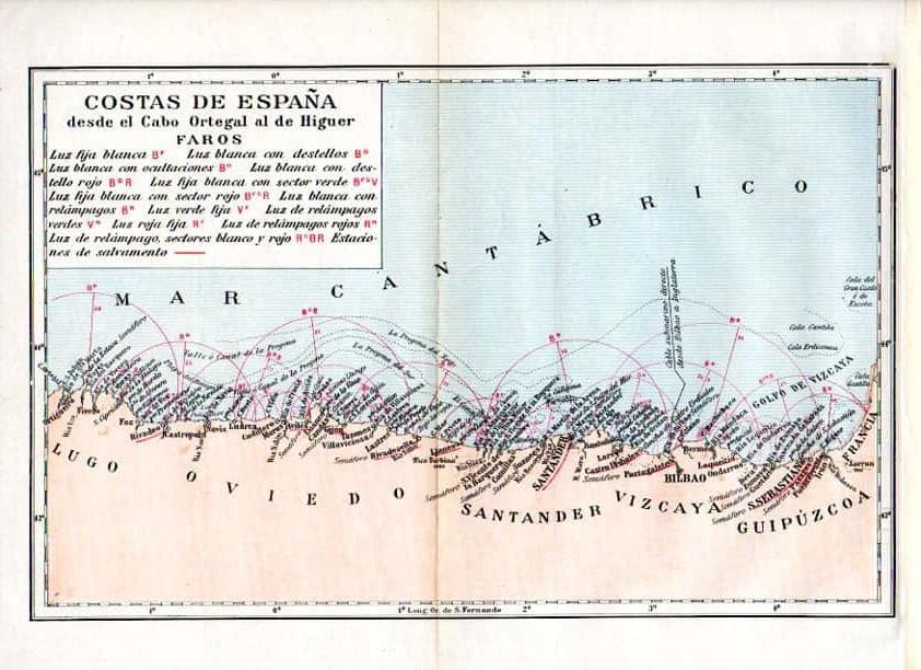 LAMINA V07448: Mapa de las costas de España desde Cabo Ortegal al de Higuer