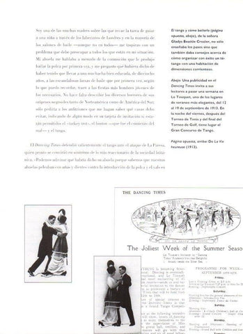 LAMINA V07491: Publicidad en Dancing Times en 1913 del Gran Concurso de Tango