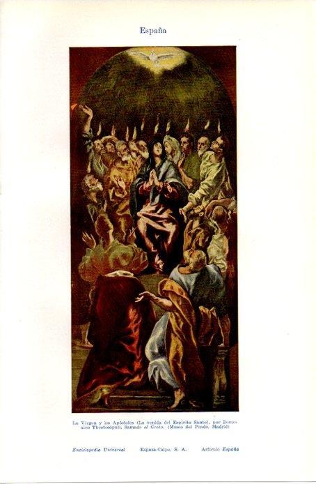 LAMINA V07404: La Virgen y los Apostoles por el Greco