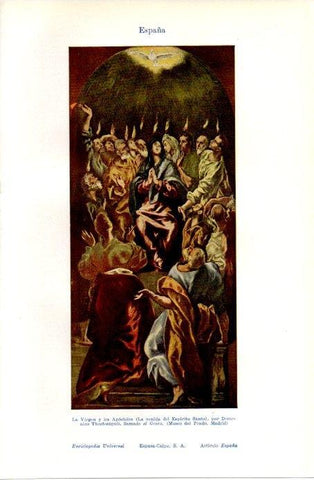 LAMINA V07404: La Virgen y los Apostoles por el Greco