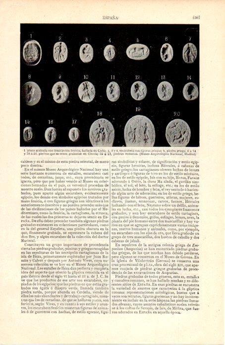 LAMINA V07406: Escarabeos con figuras romanas
