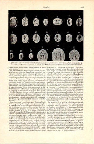 LAMINA V07406: Escarabeos con figuras romanas