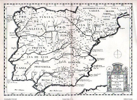 LAMINA V07442: Mapa de los Obispados de España