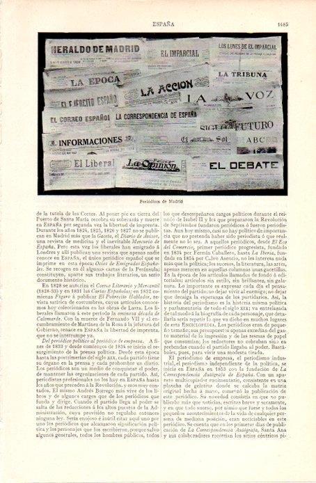 LAMINA V07435: Periodicos de Madrid