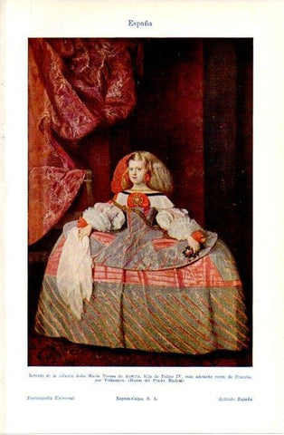 LAMINA V07424: Retrato de la infanta Maria Teresa por Velazquez