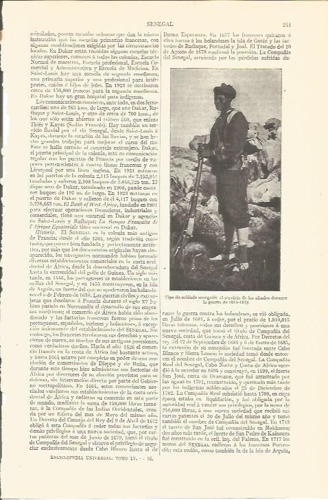 LAMINA V06740: Soldado de Senegal en la guerra de 1914-1918