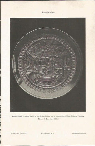LAMINA V06767: Plato en plata del mes de Septiembre