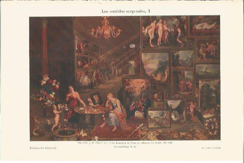 LAMINA V06754: La vista y el olfato por J. Brueghel de Velours