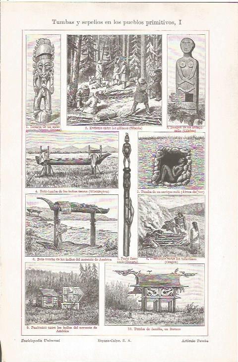 LAMINA V06693: Tumbas y sepelios en pueblos primitivos I