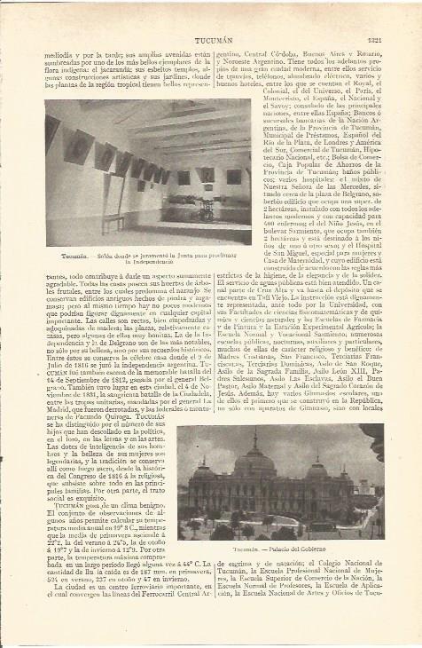 LAMINA V06679: Palacio del Gobierno de Tucuman Argentina 