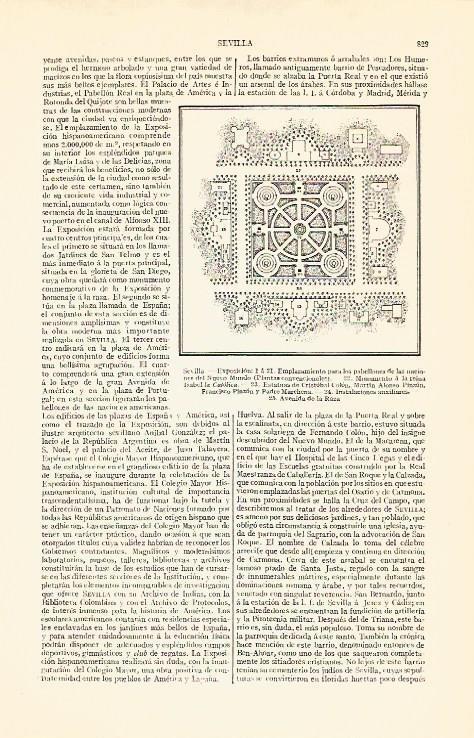 LAMINA V06849: Pabellones de la Exposicion en Sevilla